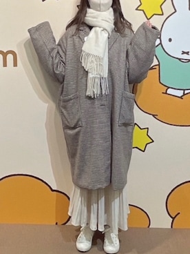 「アイテム（マフラー、ホワイト系）」を使った、むむさん（レディース・155cm）の秋コーディネート
