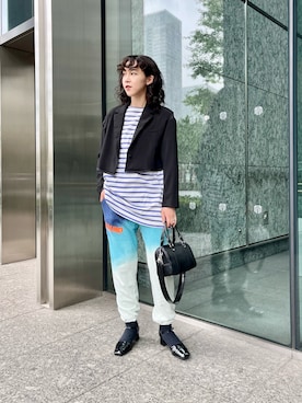 「Ray BEAMS（レイビームス）のアイテム（その他アウター）」を使った、Kさん（レディース・170cm）の夏コーディネート