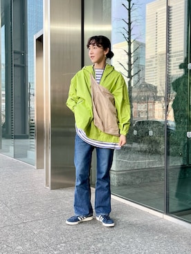 「Ray BEAMS（レイビームス）のアイテム（その他アウター）」を使った、Kさん（レディース・170cm）の春コーディネート