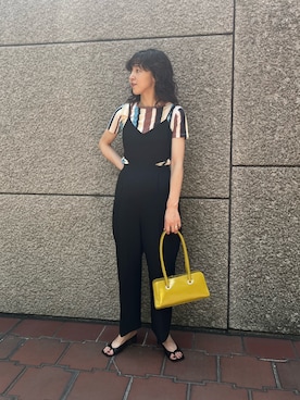 「Ray BEAMS（レイビームス）のアイテム（オールインワン・サロペット）」を使った、Kさん（レディース・170cm）の夏コーディネート