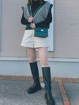 「BEAMS（ビームス）のアイテム（リング）」を使った、ｺﾘｺさん（レディース・155cm）の冬コーディネート