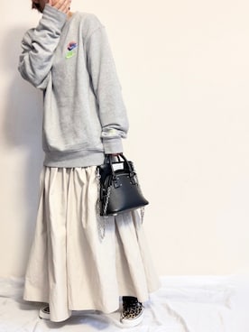 「152cm」｜「アイテム（スウェット）」を使った、ayuMi◡̈さん（レディース・152cm）の秋コーディネート