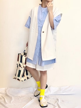 「ごきげんウィーク」｜「アイテム（セットアップ）」を使った、ayuMi◡̈さん（レディース・152cm）の春コーディネート