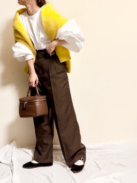 「チョコ色に染まれ」｜「アイテム（セットアップ）」を使った、ayuMi◡̈さん（レディース・152cm）の冬コーディネート