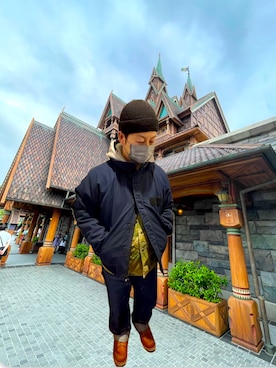 「schott（ショット）のアイテム（帽子）」を使った、Scarecrowさん（メンズ・165cm）の冬コーディネート