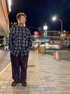 「schott（ショット）の【直営限定】Schott/ショット/MILITARY SLACKS/ミリタリースラックス（その他パンツ）」を使った、やなちゃんさん（メンズ・164cm）の秋コーディネート