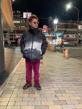 「schott（ショット）のSchott/ショット/MASSIVE POCKET REVERSIBLE JACKET/マッシブ ポケット リバーシブル  ジャケット（ブルゾン）」を使った、やなちゃんさん（メンズ・164cm）の冬コーディネート