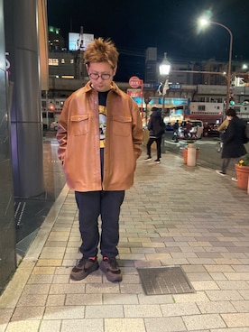「schott（ショット）のアイテム（その他アウター）」を使った、やなちゃんさん（メンズ・164cm）の冬コーディネート