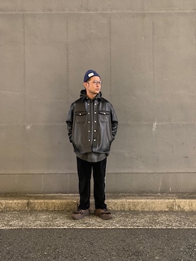 「schott（ショット）のアイテム（その他アウター）」を使った、やなちゃんさん（メンズ・164cm）の冬コーディネート