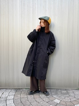 「アイテム（ハンチング/ベレー帽）」を使った、チャコさん（レディース・157cm）の冬コーディネート