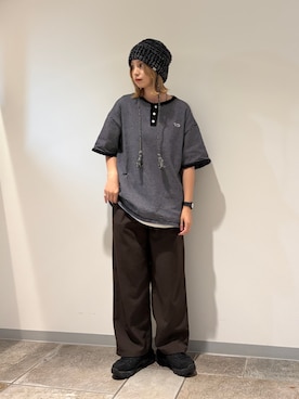 「OVERRIDE（オーバーライド）のアイテム」を使った、チャコさん（レディース・157cm）の秋コーディネート