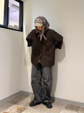 「OVERRIDE（オーバーライド）のアイテム」を使った、チャコさん（レディース・157cm）の秋コーディネート