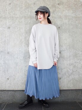 「チドリ柄」｜「アイテム（帽子）」を使った、チャコさん（レディース・156cm）の秋コーディネート