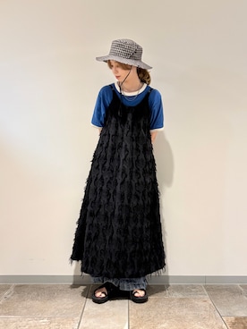 「OVERRIDE（オーバーライド）のアイテム」を使った、チャコさん（レディース・157cm）の夏コーディネート
