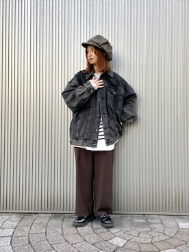 「アイテム（キャスケット）」を使った、チャコさん（レディース・157cm）の秋コーディネート