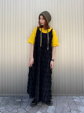 「アイテム（ニットキャップ/ビーニー）」を使った、チャコさん（レディース・157cm）の夏コーディネート
