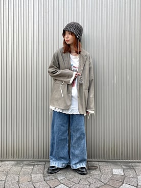 「アイテム（テーラードジャケット）」を使った、チャコさん（レディース・157cm）の秋コーディネート