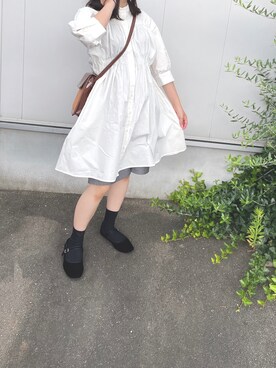 「PAGEBOY（ページボーイ）のアイテム（シャツワンピース）」を使った、サトウ。さん（レディース・152cm）の夏コーディネート