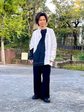 「PRADA（プラダ）のアイテム（ブーツ）」を使った、GYUNさん（メンズ・173cm）の秋コーディネート