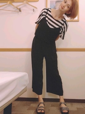 「LEPSIM（レプシィム）のアイテム（オールインワン・サロペット）」を使った、yu*さん（レディース・170cm）の秋コーディネート