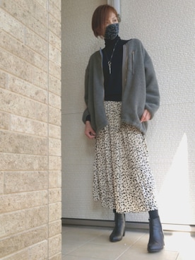 「LEPSIM（レプシィム）のアイテム（ノーカラーコート）」を使った、yu*さん（レディース・170cm）の秋コーディネート