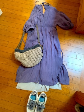 「ehka sopo（エヘカソポ）のアイテム（シャツワンピース）」を使った、うずら∞さん（レディース・153cm）の春コーディネート