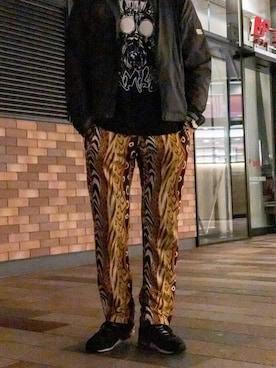「UNDERCOVER（アンダーカバー）のアイテム（ナイロンジャケット）」を使った、みことさん（メンズ・173cm）の冬コーディネート