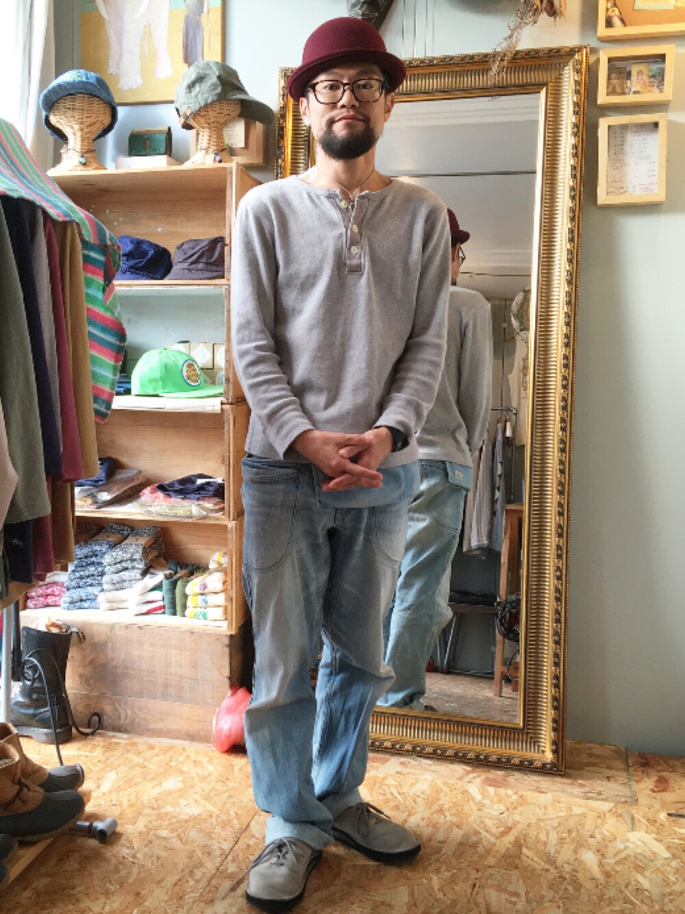 「だから秋服が好き、大人カジュアル、秋コーデ、今日のコーデ、山形、ヘンプ、アパレルスタッフ」｜「GOHEMPのアイテム（デニムパンツ、ブルー系）」を使った、꧁東根市(未)公認市長候補꧂さん（メンズ・164cm）の秋コーディネートの1枚目の写真