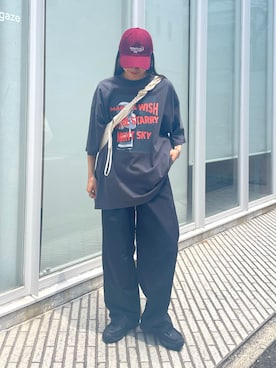 「アイテム（キャップ）」を使った、Shuruさん（レディース・162cm・20代）の夏コーディネート