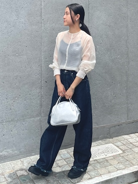 「カーブデニム」｜Shuruさん（レディース・162cm）の夏コーディネート