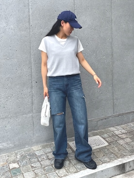 「アイテム（キャップ）」を使った、Shuruさん（レディース・162cm・20代）の夏コーディネート