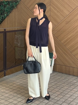 「ベストコーデ」｜「アイテム（スラックス）」を使った、Shuruさん（レディース・162cm）の夏コーディネート