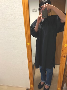 「URBAN RESEARCH DOORS（アーバンリサーチドアーズ）のハイライズデニムパンツ（デニムパンツ）」を使った、りーさん（レディース・158cm）の夏コーディネート