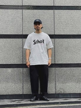 「schott（ショット）のアイテム（スラックス）」を使った、yamazakiさん（メンズ・170cm）の夏コーディネート