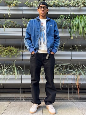 「アイテム（ジャージ）」を使った、NOさん（メンズ・177cm）の冬コーディネート