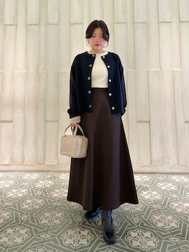 「アイテム（ボストンバッグ）」を使った、kaoriさん（レディース・148cm）の秋コーディネート