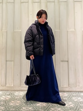 「アイテム（ワンピース、ブルー系）」を使った、kaoriさん（レディース・148cm）の秋コーディネート