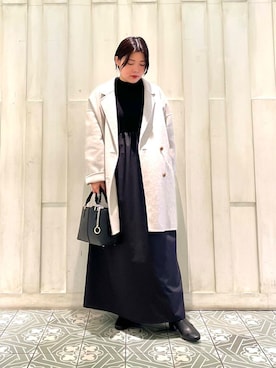 「URBAN RESEARCH DOORS（アーバンリサーチドアーズ）のウールリバーテーラードコート（その他アウター）」を使った、kaoriさん（レディース・148cm）の冬コーディネート