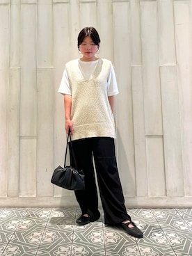 「URBAN RESEARCH DOORS（アーバンリサーチドアーズ）の『UVカット/接触冷感/吸水速乾』ドライタッチリラックスパンツ（その他パンツ）」を使った、kaoriさん（レディース・148cm）の夏コーディネート