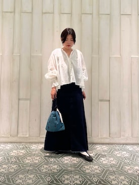 「URBAN RESEARCH DOORS（アーバンリサーチドアーズ）のラメ刺繍ブラウス（シャツ/ブラウス）」を使った、kaoriさん（レディース・148cm）の秋コーディネート