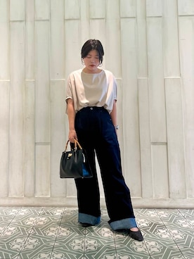 「URBAN RESEARCH DOORS（アーバンリサーチドアーズ）のコクーンシルエットプルオーバー（Tシャツ/カットソー）」を使った、kaoriさん（レディース・148cm）の夏コーディネート