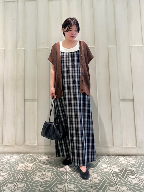 【即購入○】エムミーエメ　アーバンチェックキャミワンピース 即購入○】エムミーエメ アーバンチェックキャミワンピース