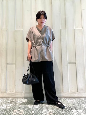 「URBAN RESEARCH DOORS（アーバンリサーチドアーズ）の『UVカット/接触冷感/吸水速乾』ドライタッチリラックスパンツ（その他パンツ）」を使った、kaoriさん（レディース・148cm）の夏コーディネート