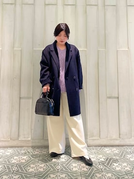 「URBAN RESEARCH DOORS（アーバンリサーチドアーズ）のウールリバーテーラードコート（その他アウター）」を使った、kaoriさん（レディース・148cm）の秋コーディネート