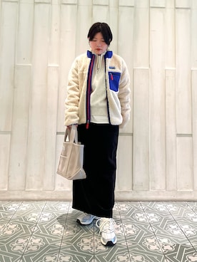 「URBAN RESEARCH DOORS（アーバンリサーチドアーズ）のpatagonia　Ks Retro-X Jacket（テーラードジャケット）」を使った、kaoriさん（レディース・148cm）の秋コーディネート