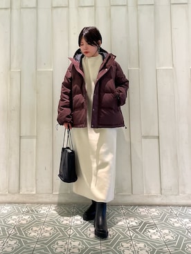 「アイテム（ワンピース/ドレス、ベージュ系）」を使った、kaoriさん（レディース・148cm）の秋コーディネート