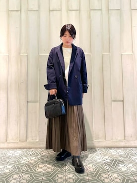 「アイテム（セットアップ、ブルー系）」を使った、kaoriさん（レディース・148cm）の秋コーディネート