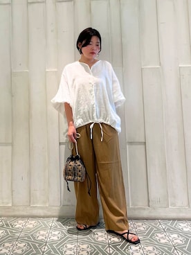 「帰省コーデ」｜「アイテム（アクセサリー）」を使った、kaoriさん（レディース・148cm）の夏コーディネート