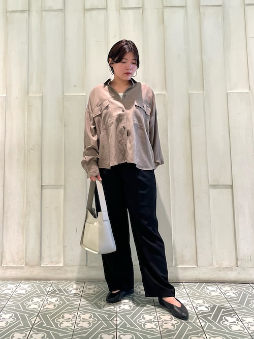 セットアップ　ITEMS URBAN RESEARCH ベージュ半袖シャツ　L セットアップ ITEMS URBAN RESEARCH ベージュ半袖シャツ L