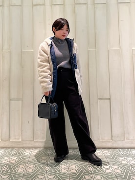 「アイテム（ボストンバッグ）」を使った、kaoriさん（レディース・148cm）の秋コーディネート